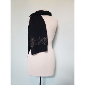 Juicy Couture Scarf Studded Logo Black Jersey Knit Soft Y2K‎ McBlingy NWT